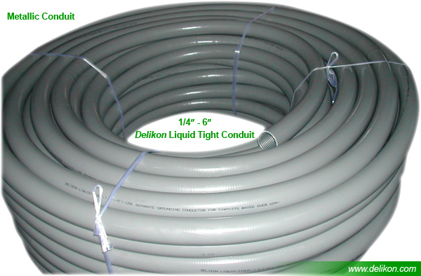 [CN] Delikon Automation 4” PVC Coated Liquid Tight Conduit and Connector provide 